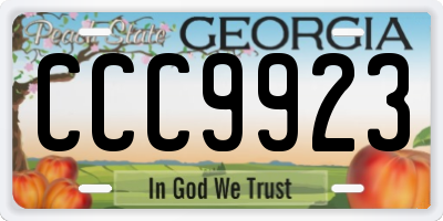 GA license plate CCC9923