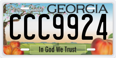 GA license plate CCC9924