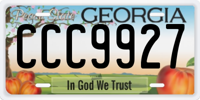 GA license plate CCC9927