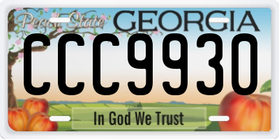 GA license plate CCC9930