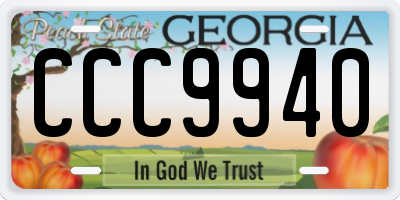 GA license plate CCC9940
