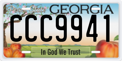 GA license plate CCC9941