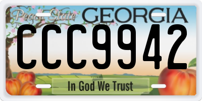 GA license plate CCC9942