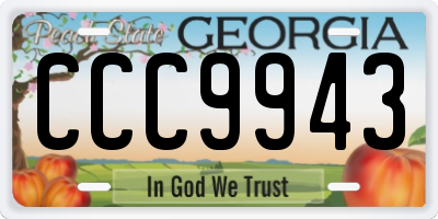 GA license plate CCC9943