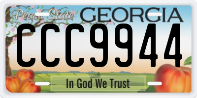 GA license plate CCC9944
