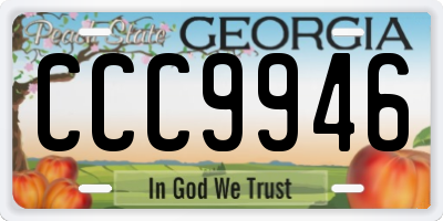 GA license plate CCC9946