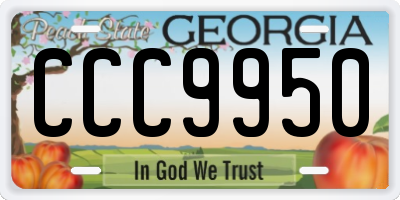 GA license plate CCC9950