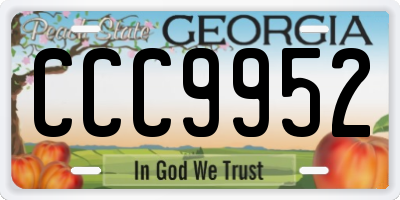 GA license plate CCC9952