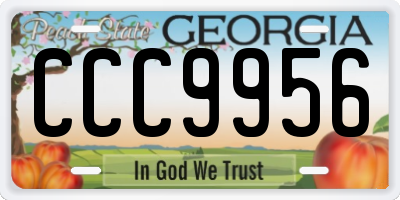 GA license plate CCC9956
