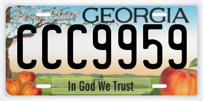 GA license plate CCC9959