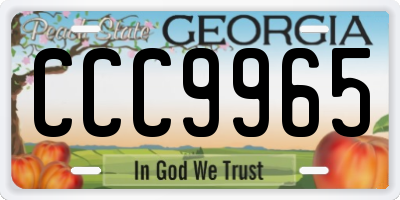 GA license plate CCC9965