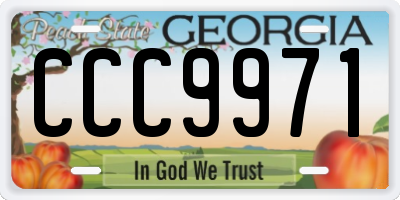 GA license plate CCC9971