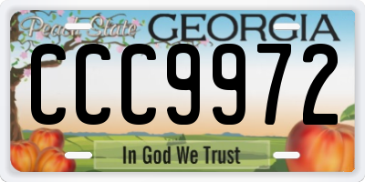 GA license plate CCC9972