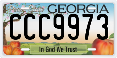 GA license plate CCC9973