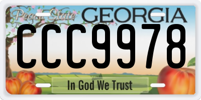 GA license plate CCC9978