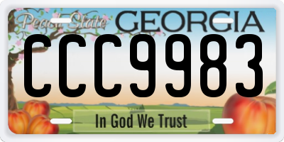 GA license plate CCC9983