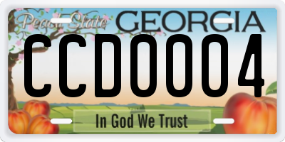 GA license plate CCD0004