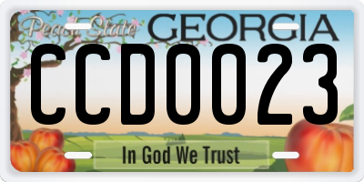GA license plate CCD0023