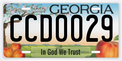 GA license plate CCD0029