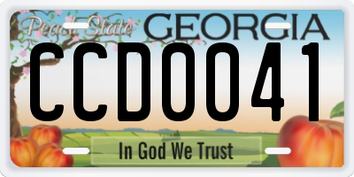 GA license plate CCD0041