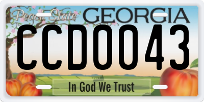 GA license plate CCD0043