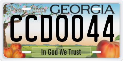 GA license plate CCD0044