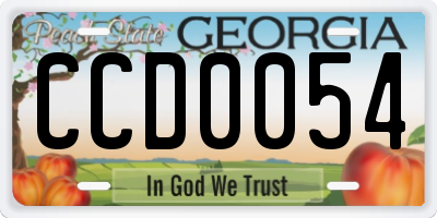 GA license plate CCD0054