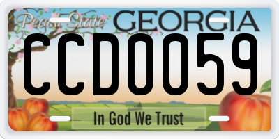 GA license plate CCD0059