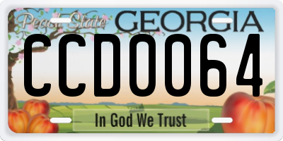 GA license plate CCD0064