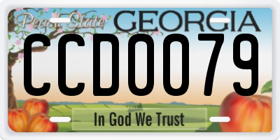 GA license plate CCD0079