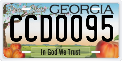 GA license plate CCD0095