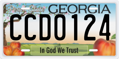 GA license plate CCD0124