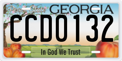 GA license plate CCD0132