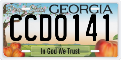 GA license plate CCD0141