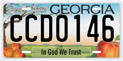 GA license plate CCD0146