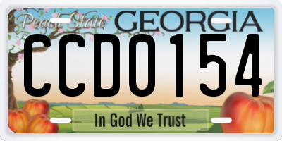 GA license plate CCD0154