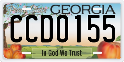 GA license plate CCD0155