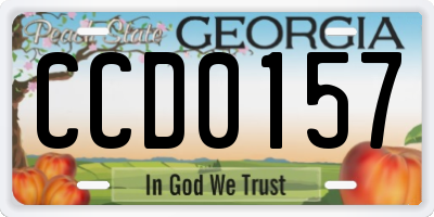 GA license plate CCD0157