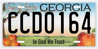 GA license plate CCD0164
