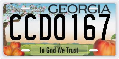 GA license plate CCD0167