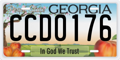 GA license plate CCD0176