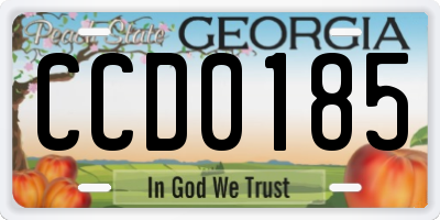 GA license plate CCD0185
