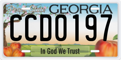 GA license plate CCD0197
