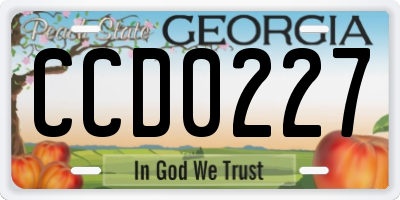 GA license plate CCD0227