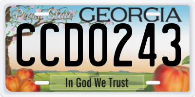 GA license plate CCD0243
