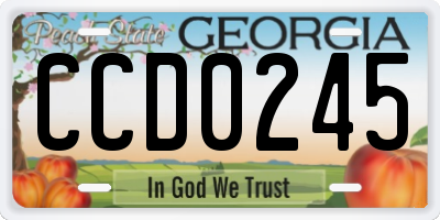GA license plate CCD0245
