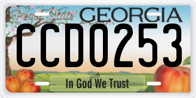 GA license plate CCD0253