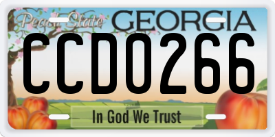 GA license plate CCD0266