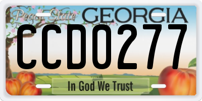 GA license plate CCD0277