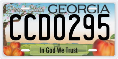 GA license plate CCD0295
